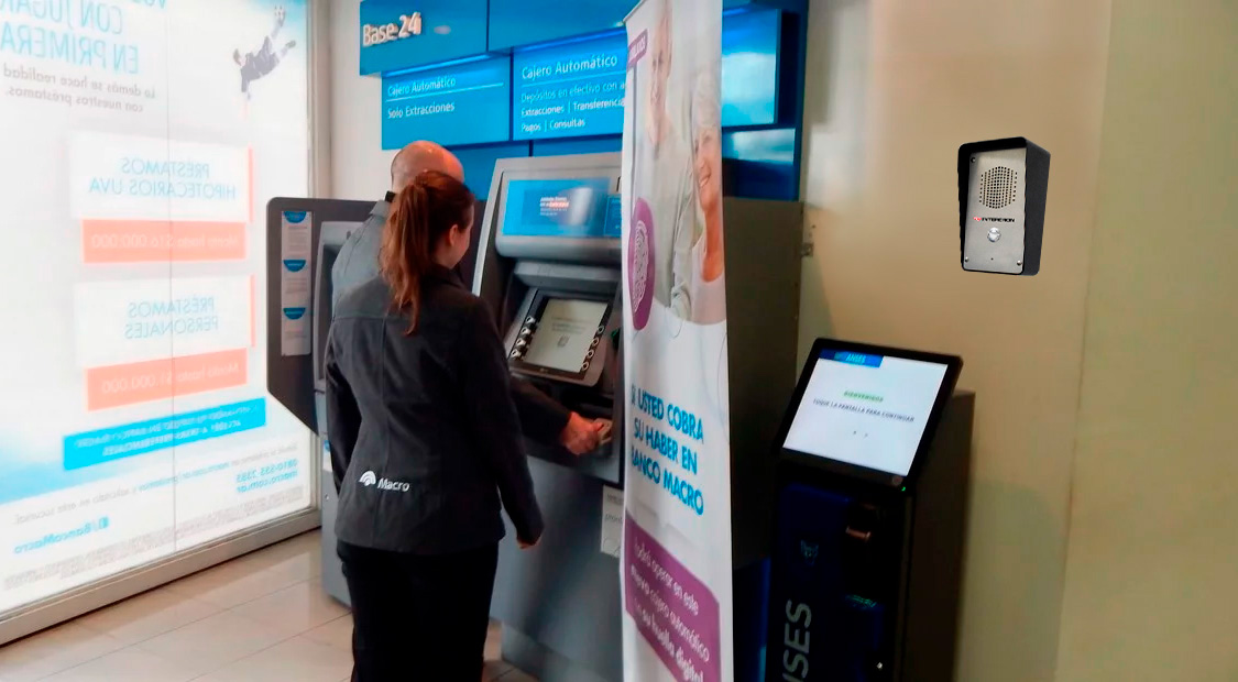 Intercomunicadores para zona de cajeros automáticos en bancos